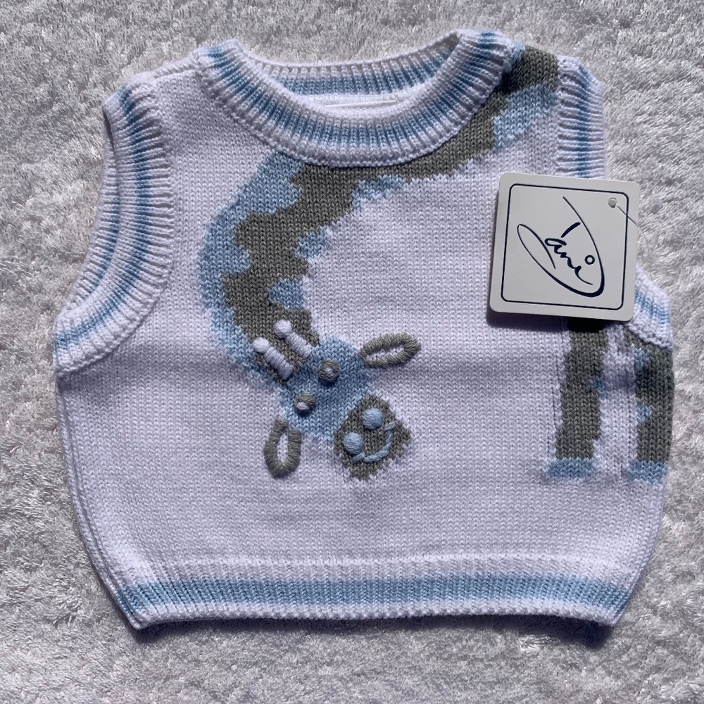 New Dani Baby Boy Giraffe Sweater Vest 3M 6M 12M